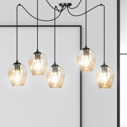 Emibig Level lampa wisząca 5x15 W czarna-bursztynowa 758/5
