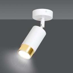 Emibig Hiro lampa podsufitowa 1x8 W biała-złota 963/1