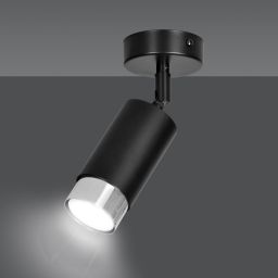 Emibig Hiro lampa podsufitowa 1x8 W czarna-chrom 964/1