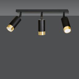 Emibig Hiro lampa podsufitowa 3x8 W czarna-złota 965/3