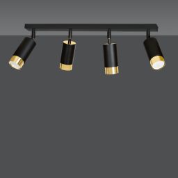 Emibig Hiro lampa podsufitowa 4x8 W czarna-złota 965/4