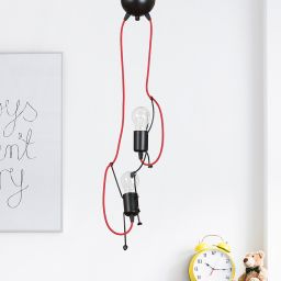 Emibig Bobi lampa wisząca 2x15 W czarna-czerwona 537/2