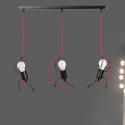 Emibig Bobi lampa wisząca 3x15 W czarna-czerwona 537/3