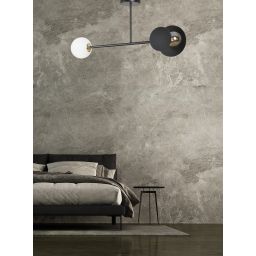 Emibig Minerva lampa podsufitowa 2x15 W biała-czarna-złota 612/2