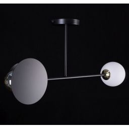 Emibig Minerva lampa podsufitowa 2x15 W biała-czarna-złota 612/2