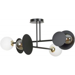 Emibig Minerva lampa podsufitowa 4x15 W biała-czarna-złota 612/4