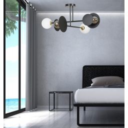 Emibig Minerva lampa podsufitowa 4x15 W biała-czarna-złota 612/4
