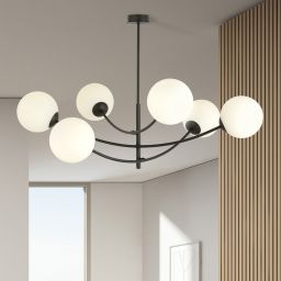 Emibig Hunter lampa podsufitowa 6x10 W czarna-opal 1102/6