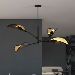Emibig Lotus lampa podsufitowa 4x10 W czarna-złota 1106/4