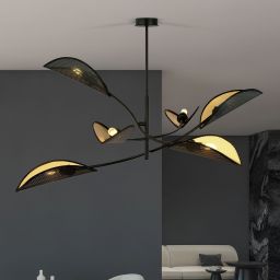 Emibig Lotus lampa podsufitowa 6x10 W czarna-złota 1106/6