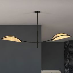 Emibig Lotus lampa podsufitowa 2x10 W czarna-beżowa 1108/2