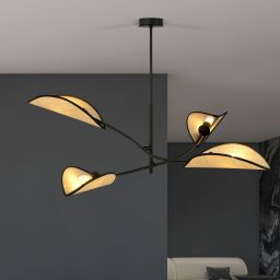 Emibig Lotus lampa podsufitowa 4x10 W czarna-beżowa 1108/4