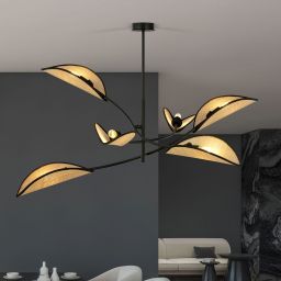Emibig Lotus lampa podsufitowa 6x10 W czarna-beżowa 1108/6