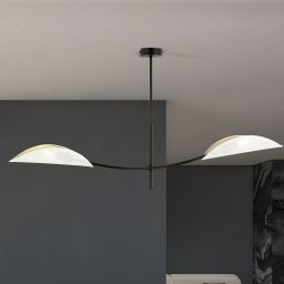 Emibig Lotus lampa podsufitowa 2x10 W biała-czarna-złota 1107/2