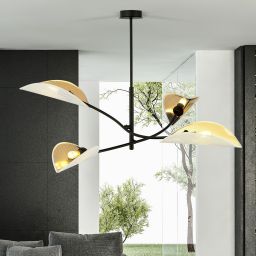Emibig Lotus lampa podsufitowa 4x10 W biała-czarna-złota 1107/4