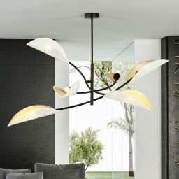 Emibig Lotus lampa podsufitowa 6x10 W biała-czarna-złota 1107/6