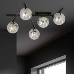 Emibig Smart lampa podsufitowa 5x10 W czarna-grafitowa 1104/5