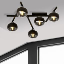 Emibig Smart Stripe lampa podsufitowa 5x10 W czarna-przezroczysta 1105/5