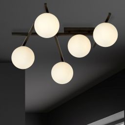 Emibig Smart lampa podsufitowa 5x10 W czarna-opal 1103/5