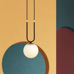 Emibig Glam lampa wisząca 1x10 W czarna-opal 1112/1