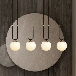 Emibig Glam lampa wisząca 4x10 W czarna-opal 1112/4