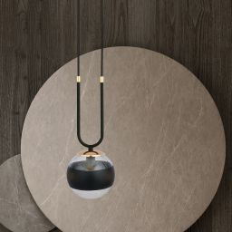 Emibig Glam Stripe lampa wisząca 1x10 W czarna-przezroczysta 1113/1