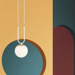 Emibig Glam lampa wisząca 1x10 W biała-opal 1115/1