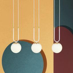 Emibig Glam lampa wisząca 3x10 W biała-opal 1115/3