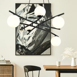 Emibig Essa lampa wisząca 5x10 W biała-czarna 1201/5