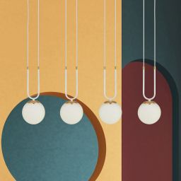 Emibig Glam lampa wisząca 4x10 W biała-opal 1115/4