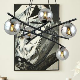 Emibig Essa lampa wisząca 5x10 W czarna-grafitowa 1203/5