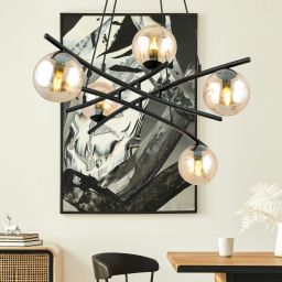 Emibig Essa lampa wisząca 5x10 W czarna 1204/5