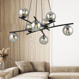 Emibig Essa lampa wisząca 8x10 W czarna-grafitowa 1203/8