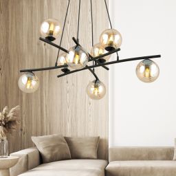 Emibig Essa lampa wisząca 8x10 W czarna 1204/8