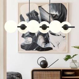 Emibig Rory lampa wisząca 6x10 W biała-czarna 1205/6