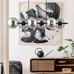 Emibig Rory lampa wisząca 6x10 W czarna-grafitowa 1207/6