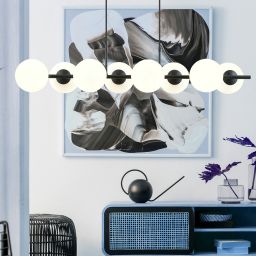 Emibig Rory lampa wisząca 8x10 W biała-czarna 1205/8