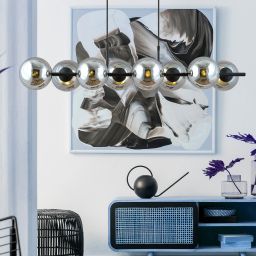 Emibig Rory lampa wisząca 8x10 W czarna-grafitowa 1207/8