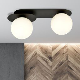 Emibig Plaza lampa podsufitowa 2x10 W czarna-opal 1118/2