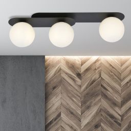 Emibig Plaza lampa podsufitowa 3x10 W czarna-opal 1118/3