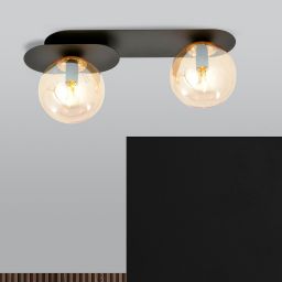 Emibig Plaza lampa podsufitowa 2x10 W czarna-bursztynowa 1120/2