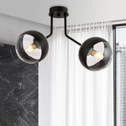 Emibig Nova Stripe lampa podsufitowa 2x10 W czarna-przezroczysta 1139/2