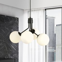 Emibig Nova lampa wisząca 4x10 W czarna-opal 1138/4