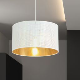 Emibig Aston lampa wisząca 1x15 W biała-złota 1147/1
