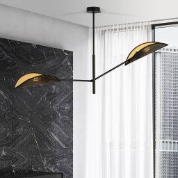 Emibig Vene lampa podsufitowa 2x10 W czarna-złota 1158/2