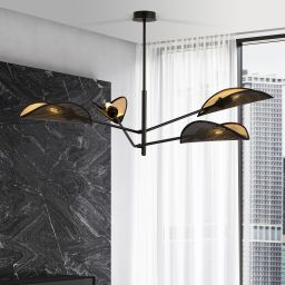 Emibig Vene lampa podsufitowa 4x10 W czarna-złota 1158/4