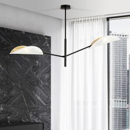 Emibig Vene lampa podsufitowa 2x10 W biała-czarna-złota 1159/2
