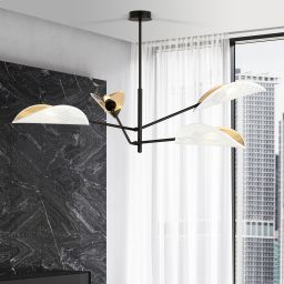 Emibig Vene lampa podsufitowa 4x10 W biała-czarna-złota 1159/4