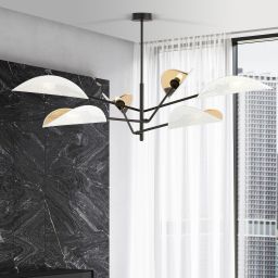 Emibig Vene lampa podsufitowa 6x10 W biała-czarna-złota 1159/6