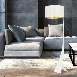 Emibig Estrella lampa stojąca 1x15 W biała-złota 1155/LP1